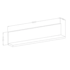 Mensola 150x32h cm per parete attrezzata nero opaco Megan Gihome®