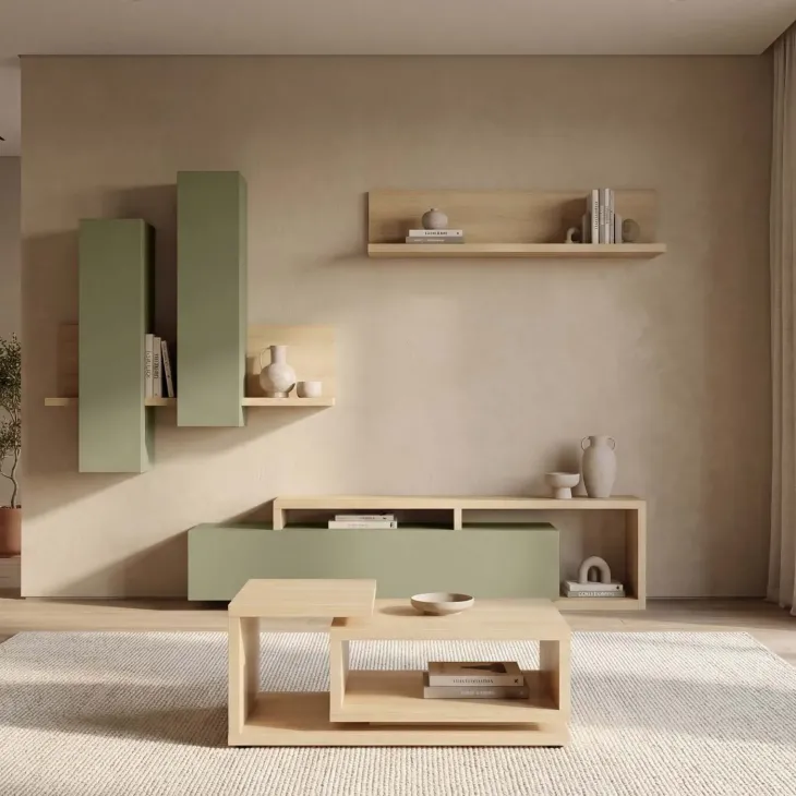 Mensola 150x32h cm per parete attrezzata rovere Megan Gihome®
