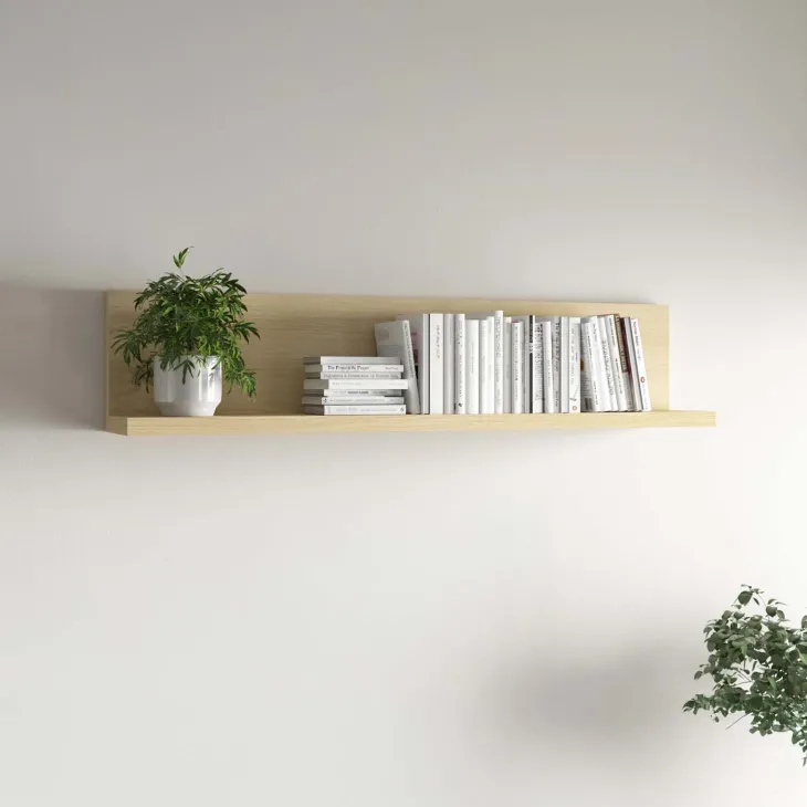 Mensola 150x32h cm per parete attrezzata rovere Megan Gihome®