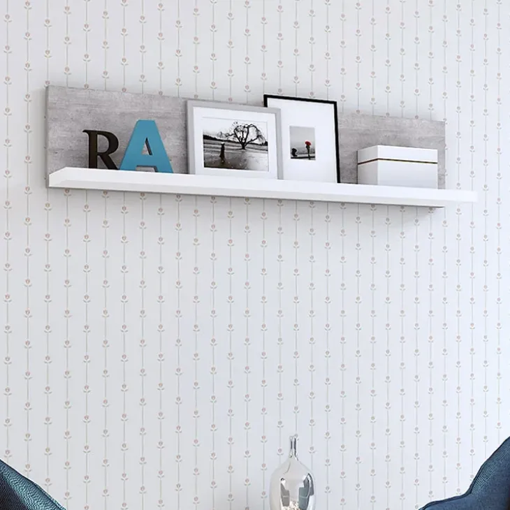 Mensola 150x32h cm per parete attrezzata bianco cemento Megan Gihome®