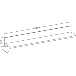 Mensola 160x22h cm soggiorno moderna bianco opaco e lucido Maiorca