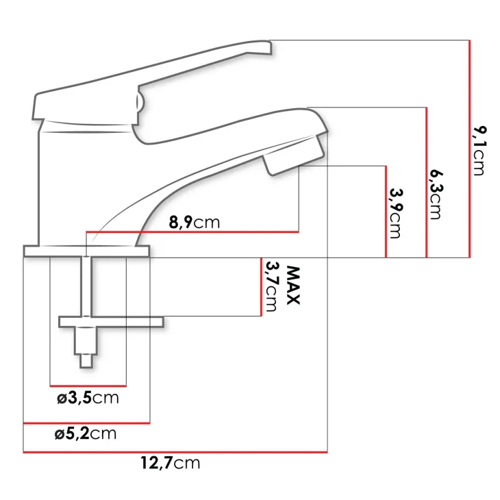 Miscelatore per lavabo bagno cromato Swiccy