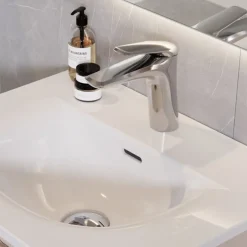 Miscelatore per lavabo bagno ottone cromato Becco