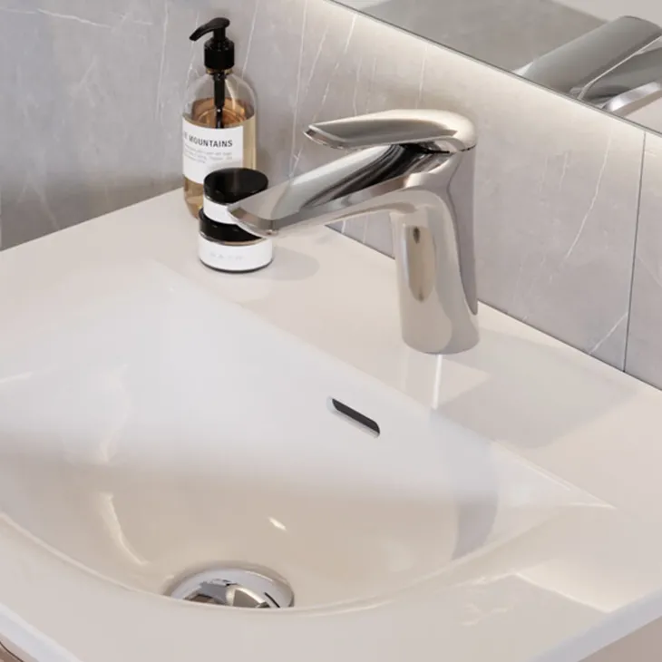 Miscelatore per lavabo bagno ottone cromato Becco