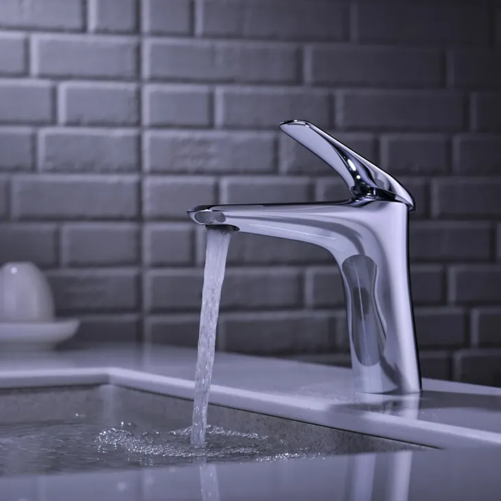 Miscelatore per lavabo bagno ottone cromato Becco