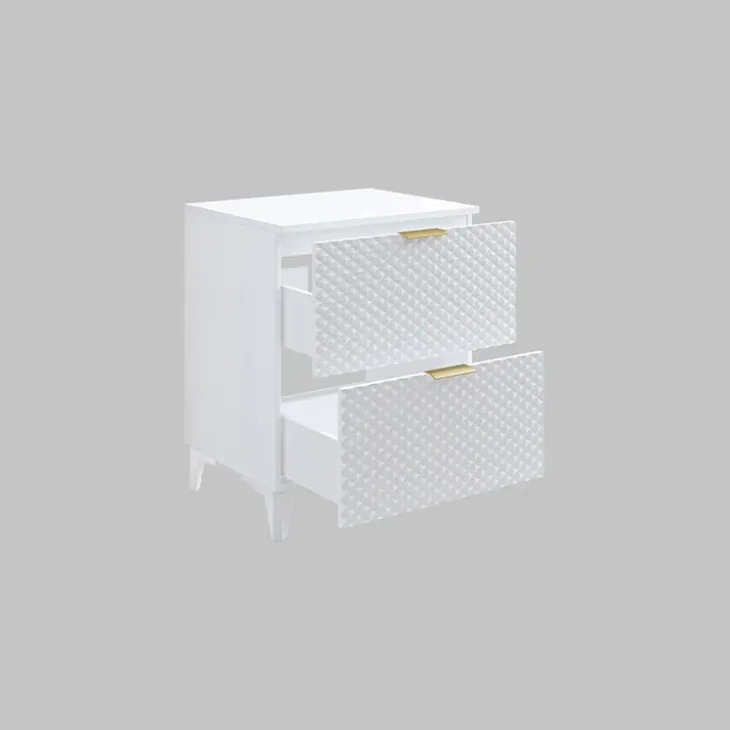 Mobile bagno a terra 61cm 2 cassetti bianco frontali decorati Konny
