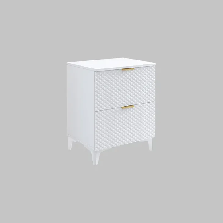 Mobile bagno a terra 61cm 2 cassetti bianco frontali decorati Konny