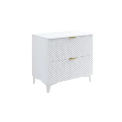 Mobile bagno a terra 81cm 2 cassetti bianco frontali decorati Konny