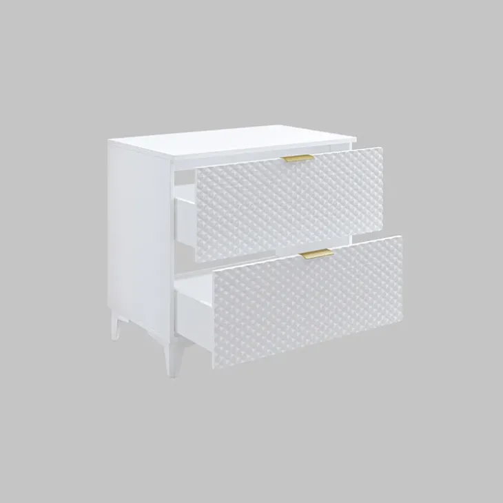 Mobile bagno a terra 81cm 2 cassetti bianco frontali decorati Konny