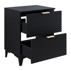 Mobile bagno a terra 61cm 2 cassetti nero frontali decorati Konny