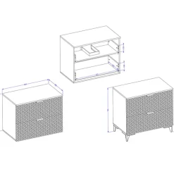 Mobile bagno a terra 81cm con colonna bianco frontali decorati Konny