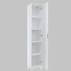 Mobile bagno a terra 81cm con colonna bianco frontali decorati Konny