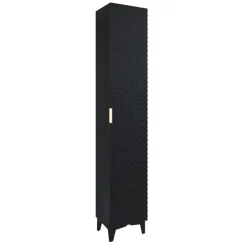 Mobile bagno a terra 61cm con colonna nero frontali decorati Konny
