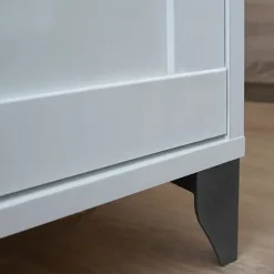 Mobile bagno a terra 120cm con doppio lavabo 2 ante 2 cassetti bianco rovere Ilias