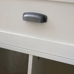 Mobile bagno a terra 120cm con doppio lavabo 2 ante 2 cassetti bianco rovere Ilias