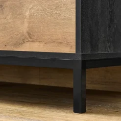 Mobile bagno a terra 120cm con doppio lavabo 1 anta 2 cassetti rovere antracite Crown