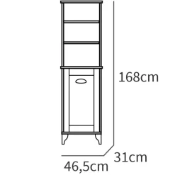 Mobile bagno a terra 120cm con doppio lavabo e colonna shabby bianco rovere Ilias