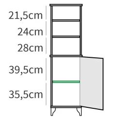 Mobile bagno a terra 120cm con doppio lavabo e colonna shabby bianco rovere Ilias