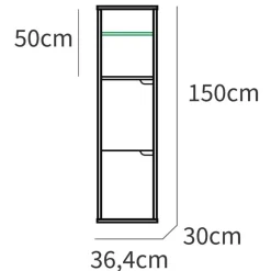 Mobile bagno a terra 120cm con doppio lavabo e colonna rovere antracite Crown