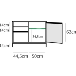 Mobile bagno a terra 100cm con lavabo 1 anta 1 cassetto rovere bianco Jasmund