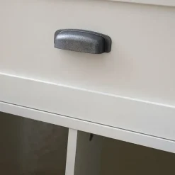Mobile bagno a terra 82cm con lavabo e colonna shabby bianco rovere Ilias