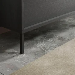 Mobile bagno a terra 105cm con lavabo 2 cassetti nero frassinato Absolut