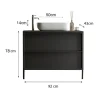 Mobile bagno a terra 92cm con lavabo e specchio nero frassinato Absolut