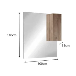 Mobile bagno a terra 100cm con lavabo e specchio rovere scuro Alvarez