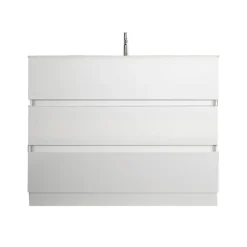 Mobile bagno a terra 100cm con lavabo 3 cassetti bianco lucido Moon