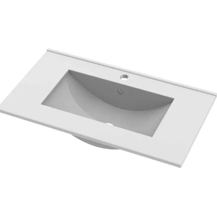 Mobile bagno a terra 82cm con lavabo e specchio 3 cassetti blu chiaro Shutter