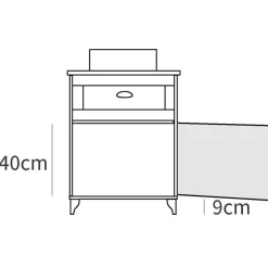 Mobile bagno a terra 61cm con lavabo 1 cassetto 1 anta rovere bianco Ilias