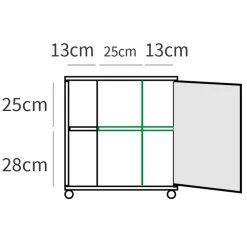 Mobile bagno a terra 64cm con ruote 1 anta rovere bianco Irma