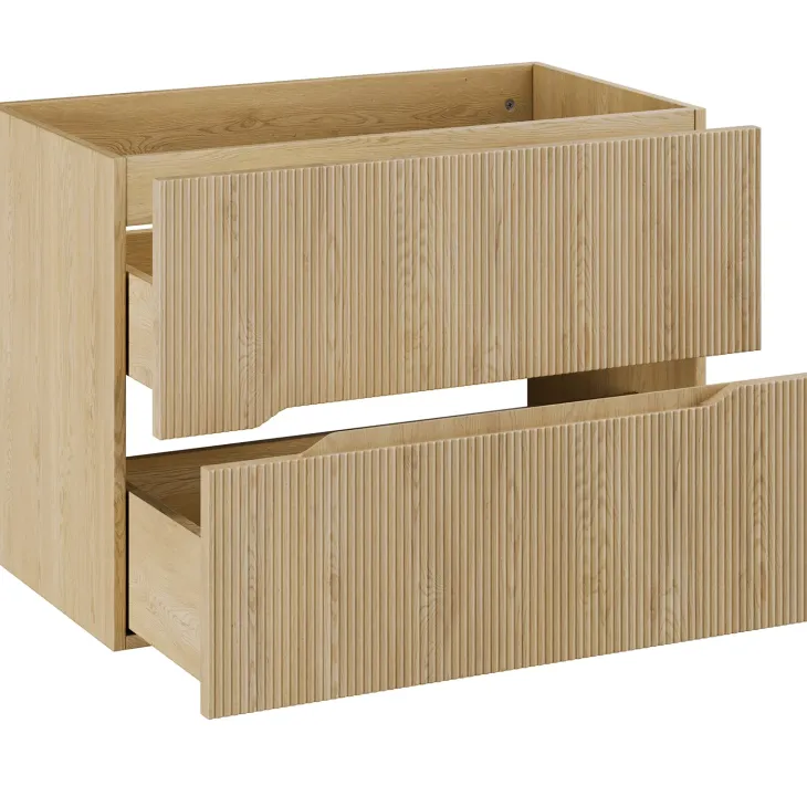 Mobile bagno sospeso cannettato 80cm con colonna rovere Pretty