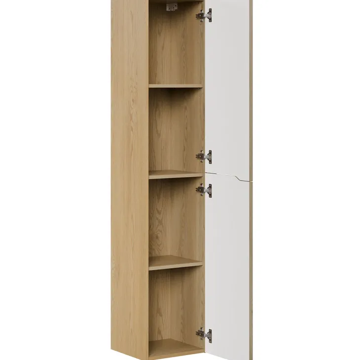 Mobile bagno sospeso cannettato 80cm con colonna rovere Pretty