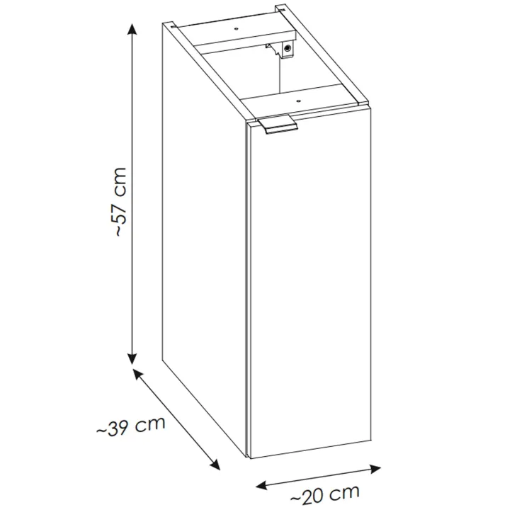 Mobile bagno sospeso cannettato 120cm 5 ante bianco rovere Cleany