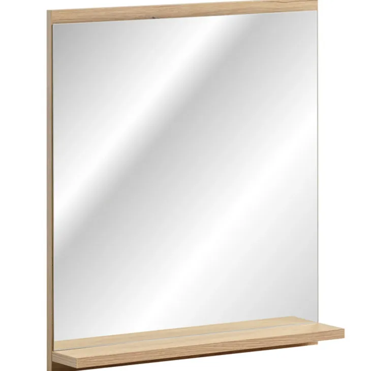 Mobile bagno sospeso cannettato 50cm con lavabo, specchio e colonna verde salvia rovere Greeny
