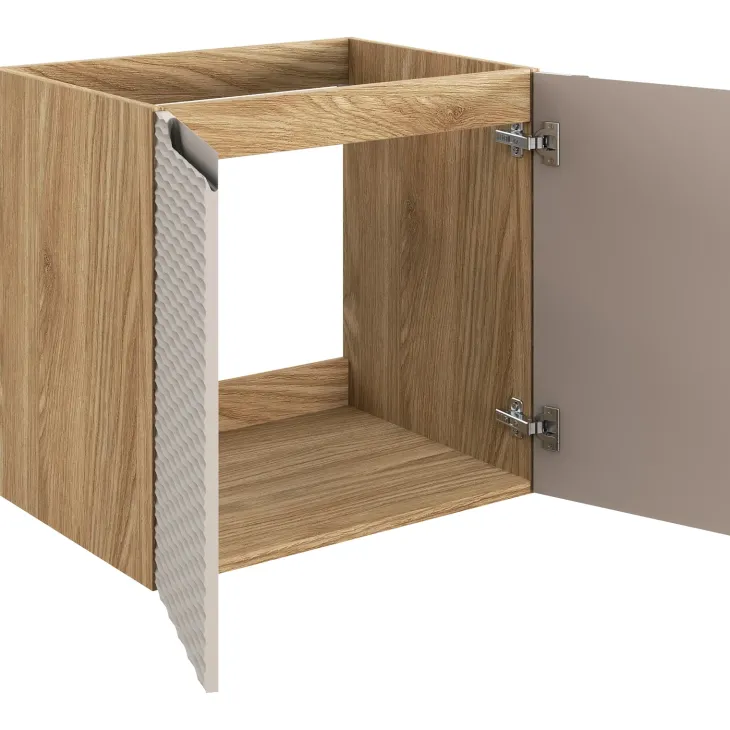 Mobile bagno sospeso 90cm 3 ante beige rovere Swim
