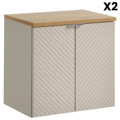 Mobile bagno sospeso 140cm 5 ante beige cashmere Neutry