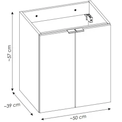 Mobile bagno sospeso 50cm 2 ante con lavabo rovere Rovery