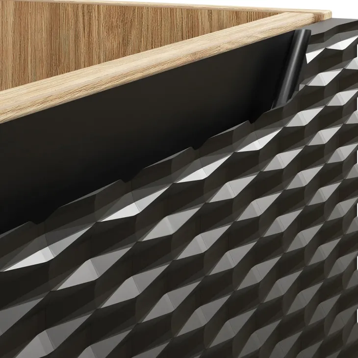Mobile bagno sospeso 90cm 3 ante nero rovere Swim