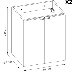 Mobile bagno sospeso 100cm 4 ante rovere Rovery