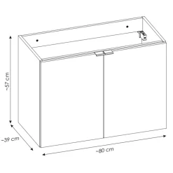 Mobile bagno sospeso 80cm 2 ante rovere Rovery