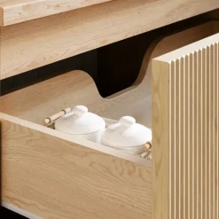 Mobile bagno sospeso 80cm cannettato 2 cassetti rovere Pretty