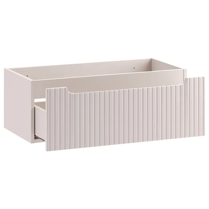 Mobile bagno sospeso 80cm cannettato 1 cassetto beige rovere Cleany