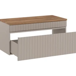 Mobile bagno sospeso 100cm cannettato 1 cassettone beige Autentic