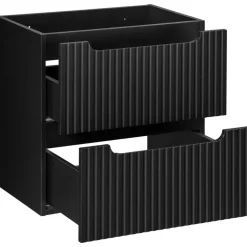 Mobile bagno sospeso 60cm cannettato 2 cassetti nero rovere Cleany