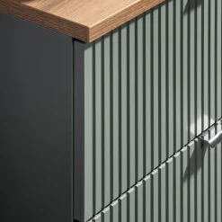 Mobile bagno sospeso 60cm cannettato 2 cassetti verde salvia rovere Greeny