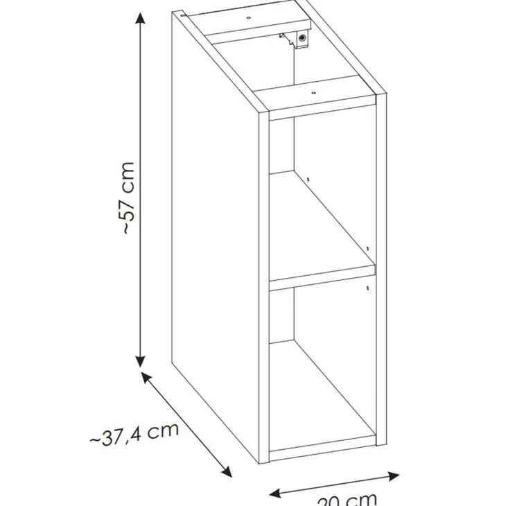 Mobile bagno sospeso 80cm cannettato 2 cassetti e vani nero rovere Cleany