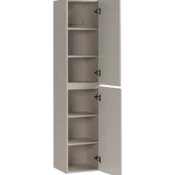 Mobile bagno sospeso 180cm cannettato con 2 lavabi, colonna e 2 specchi beige Autentic