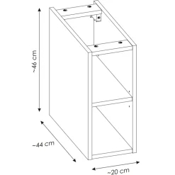 Mobile bagno sospeso 80cm cannettato 1 cassettone e vani beige Autentic